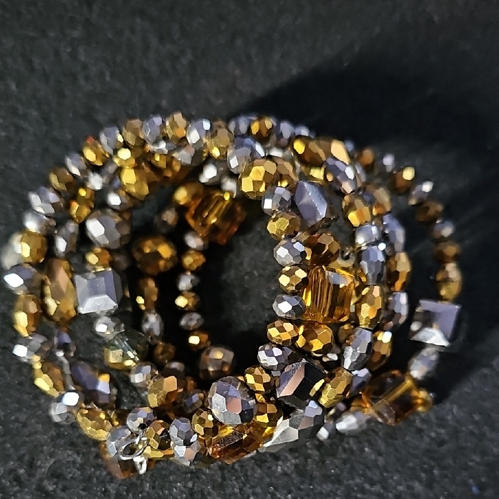 Sassy Jones Gold and Silver Beaded Bracelet